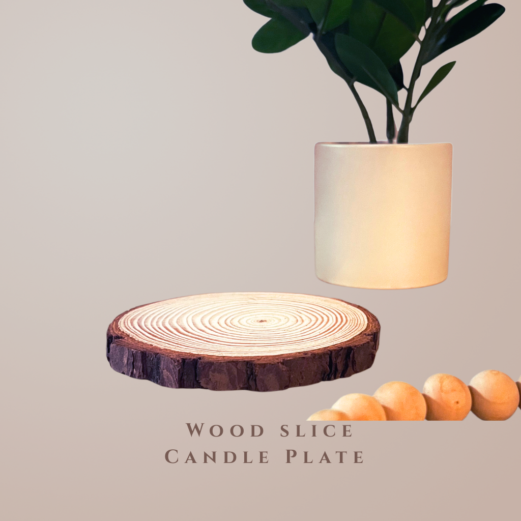 Natural Wood Slice Candle Base Rustic Memorial Candle Stand - ADD-ON ONLY