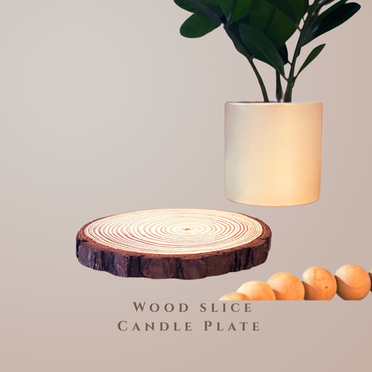 Natural Wood Slice Candle Base Rustic Memorial Candle Stand - ADD-ON ONLY
