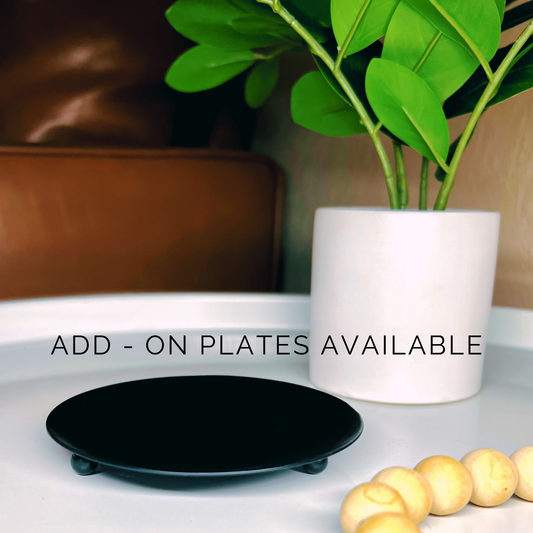Black Candle Plate Base Memorial Display - ADD-ON ONLY