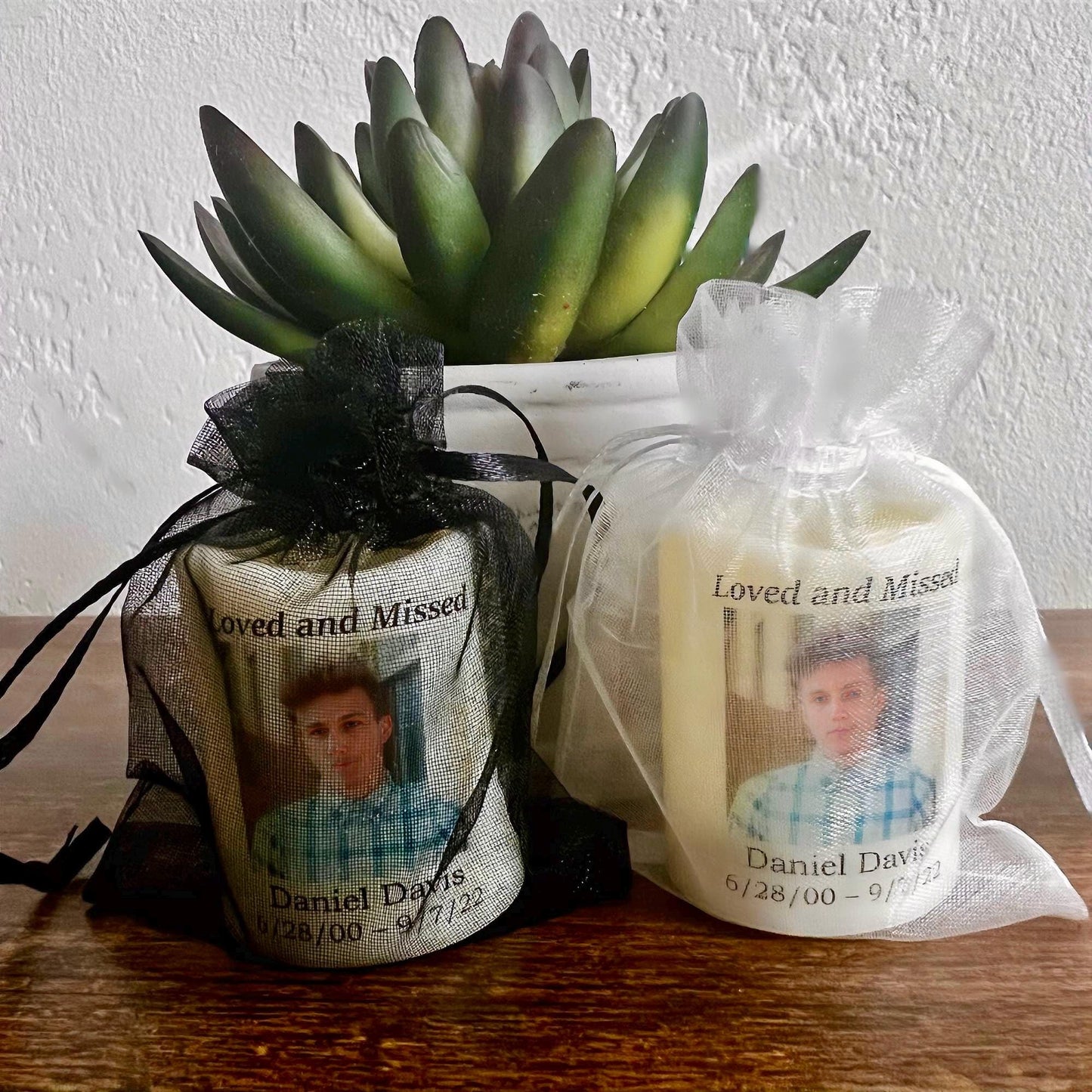 Personalized Memorial Candle Favors | Set of 24 Mini Funeral Remembrance Candles