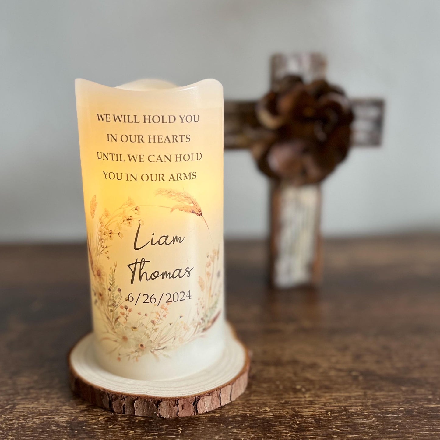 Personalized Baby Memorial Candle • Infant Loss Remembrance LED Keepsake • Angel Baby Memory Gift