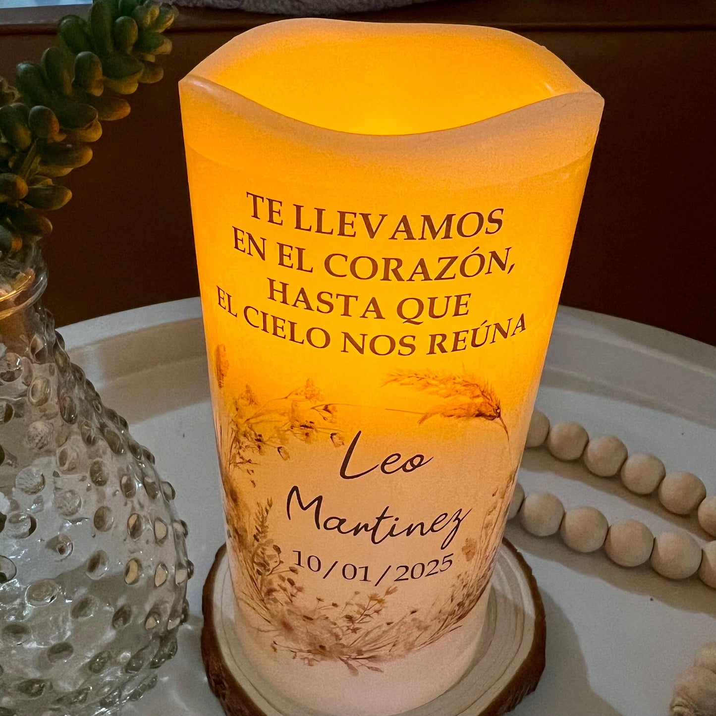Personalized Baby Memorial Candle • Infant Loss Remembrance LED Keepsake • Angel Baby Memory Gift