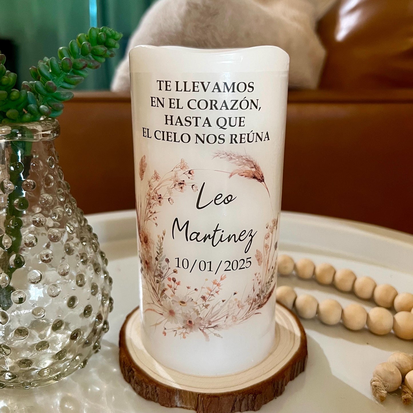 Personalized Baby Memorial Candle • Infant Loss Remembrance LED Keepsake • Angel Baby Memory Gift