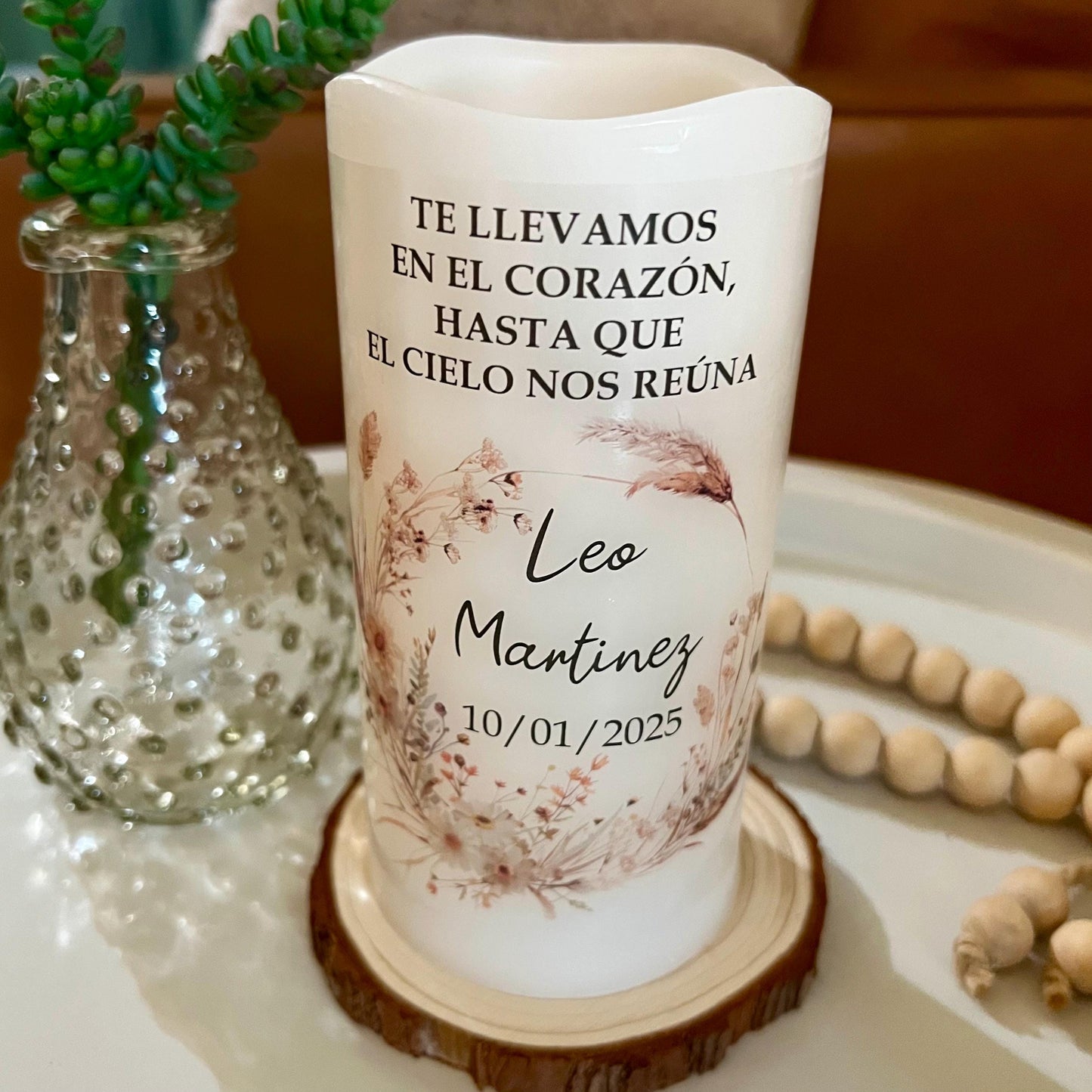 Personalized Baby Memorial Candle • Infant Loss Remembrance LED Keepsake • Angel Baby Memory Gift