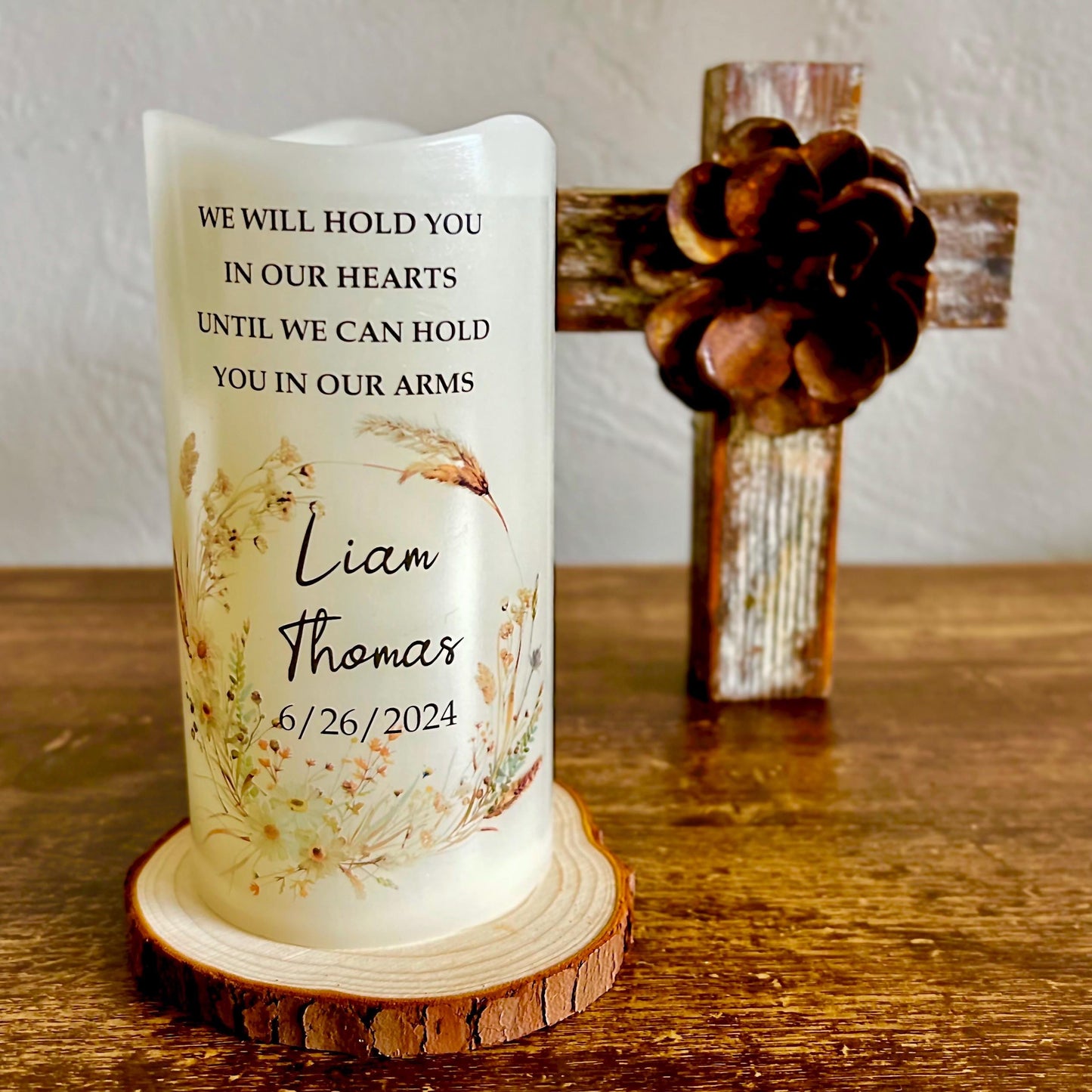Personalized Baby Memorial Candle • Infant Loss Remembrance LED Keepsake • Angel Baby Memory Gift