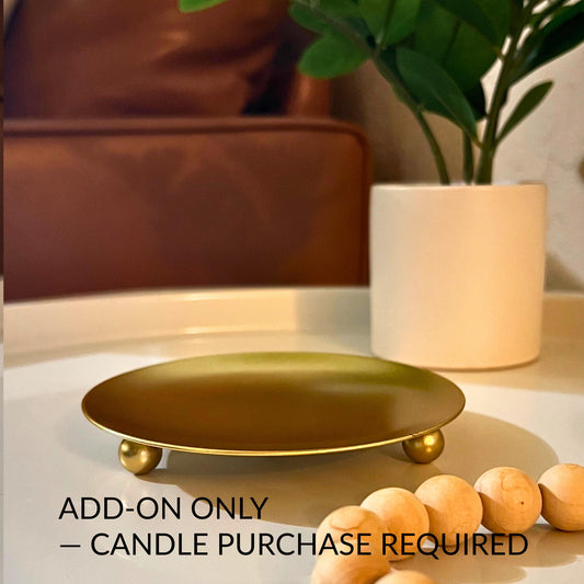 Gold Candle Plate Base Memorial Display - ADD-ON ONLY